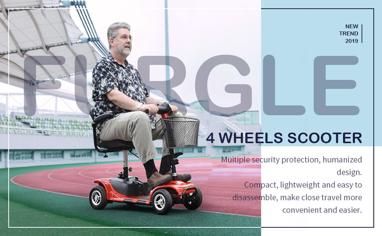 Furgle 4 Wheel Mobility Scooter Electric Power Mobile Wheelchair for Seniors Adult